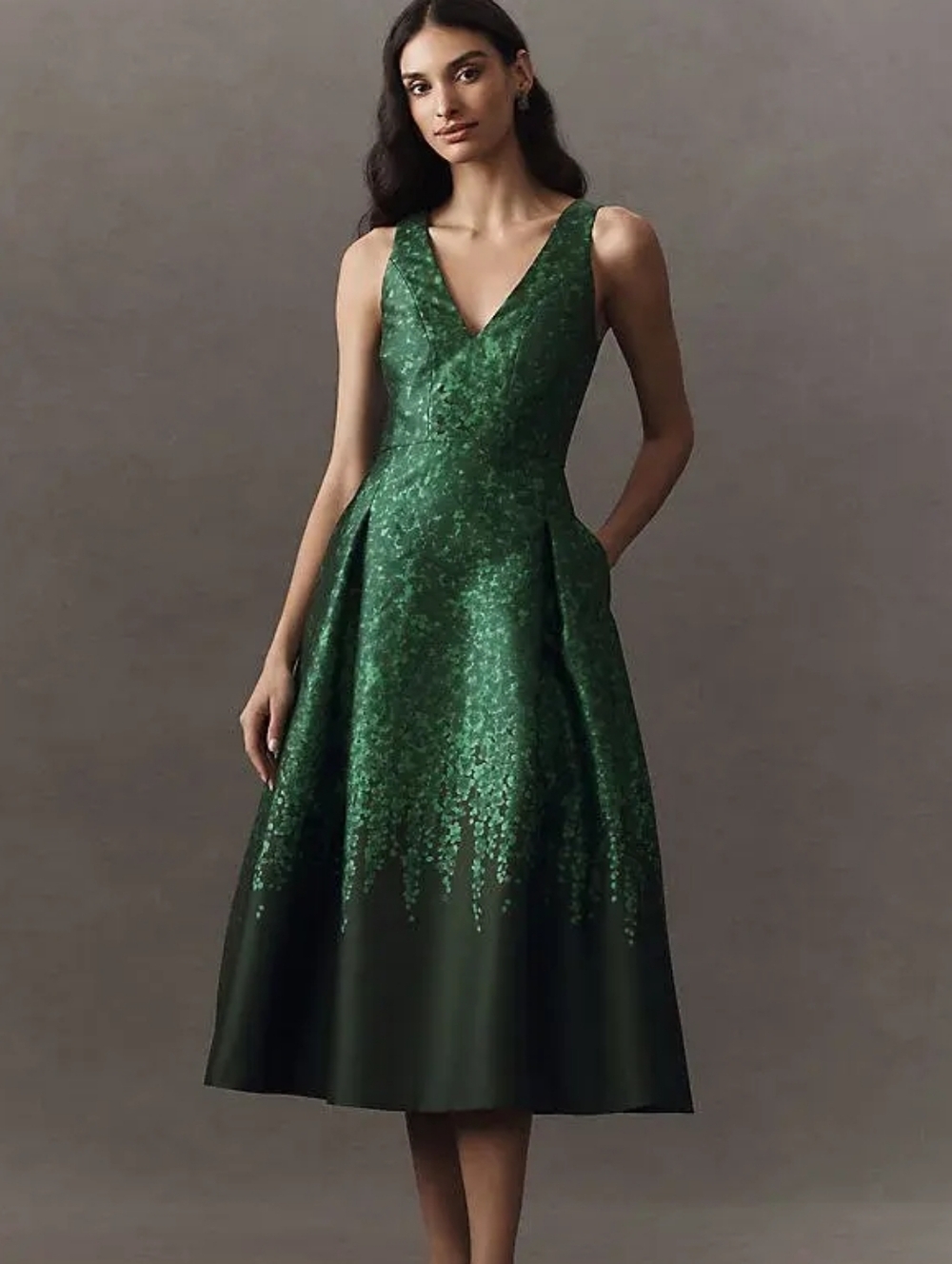Last Price NWT Anthropologie Sachin & Babi Anissa Dress In Emerald Wisteria FIRM